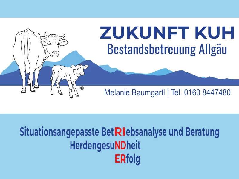 Zukunft Kuh Banner mit Info Herdengesundheit